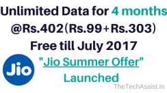 Jio summer offer unlimited for 4 months